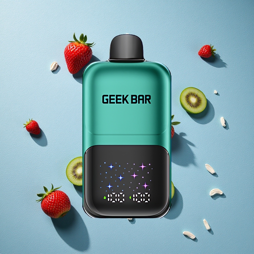GEEK BAR 2GO ثنائي السلسلة 50000 نفخة بخاخ 20 مل مع شاشة كبيرة تفاعلية فراولة وكيوي