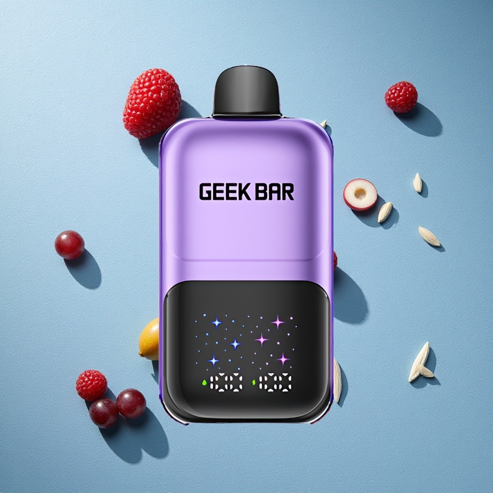 GEEK BAR 2GO ثنائي السلسلة 50000 نفخة عصير العنب والتوت شاشة كبيرة تفاعلية