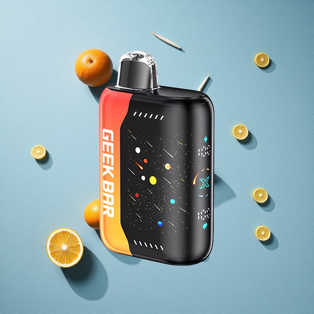 GEEK BAR Pulse X 42K Puffs طبعة النيزك التنين البرتقالي مع شاشة منحنية ثلاثية الأبعاد وملف مزدوج