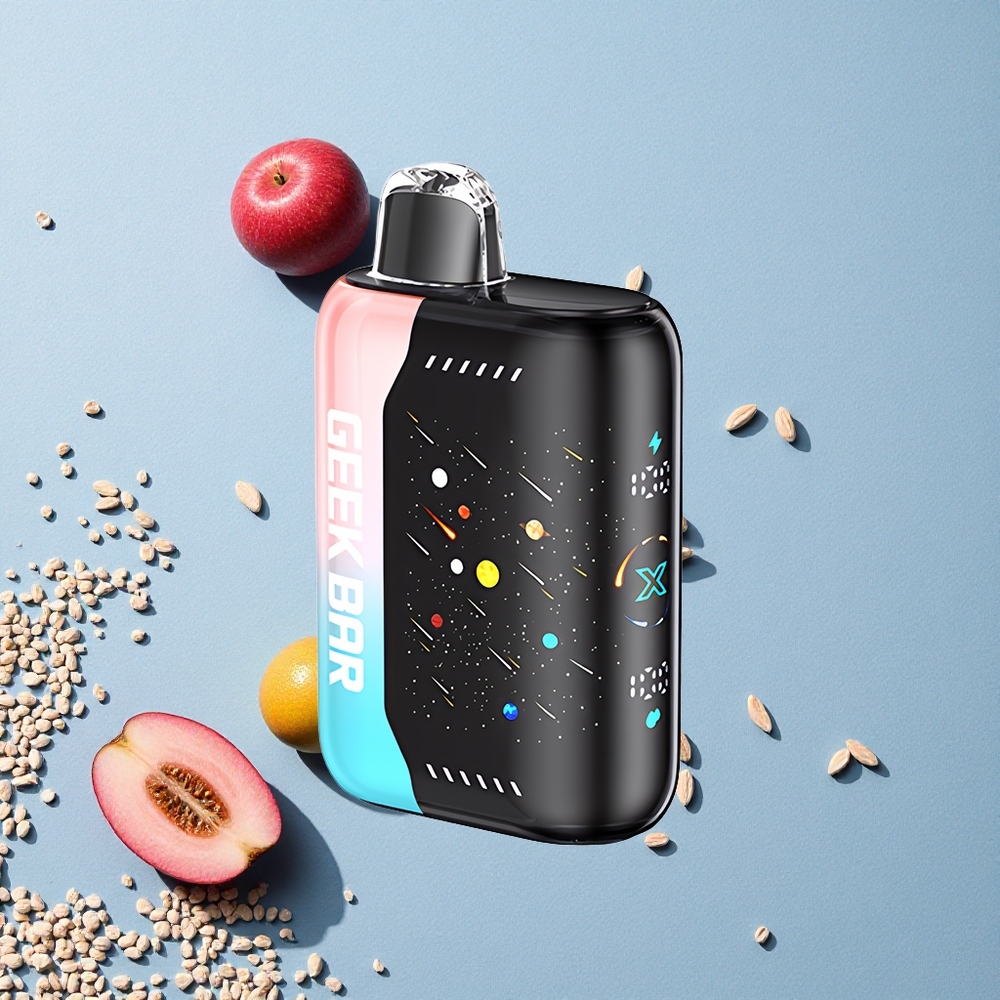 GEEK BAR Pulse X 42K Puffs إصدار النيزك وردي وأزرق بشاشة منحنية ثلاثية الأبعاد