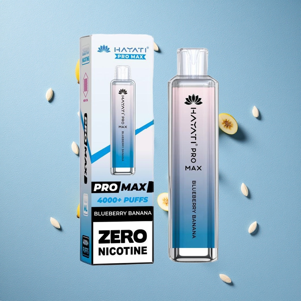 Hayati Pro Max 4000 نفخة بخار قابل للتخلص منه توت أزرق موز مع بطارية 1400 مللي أمبير وإضاءة LED