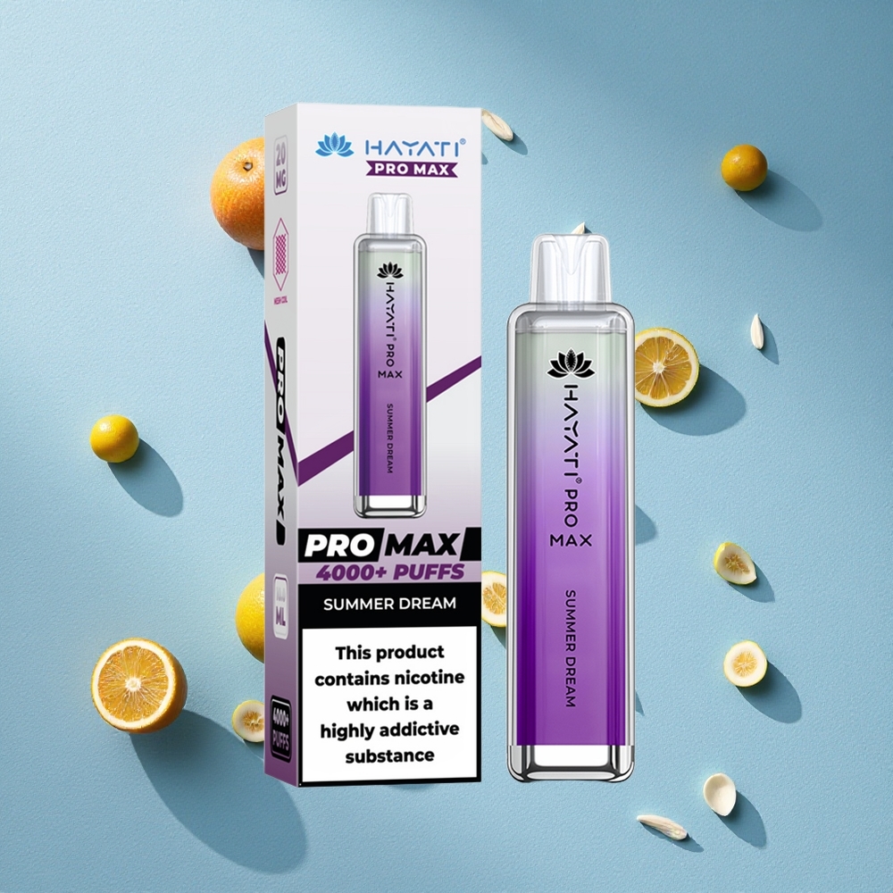 Hayati Pro Max 4000 Puffs سحابة صيفية حالمة مع بطارية 1400 مللي أمبير