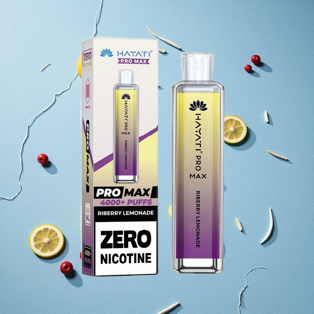 Hayati Pro Max 4000 Puffs عصير الليمون والتوت البلجيكي Dual 1.1 Ohm Mesh Coil