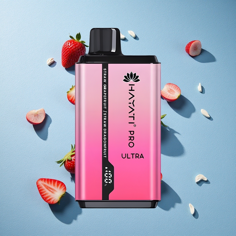 Hayati Pro Ultra 15000 Puffs فراولة جريب فروت بسعة 2 12مل وقوة نيكوتين 2%