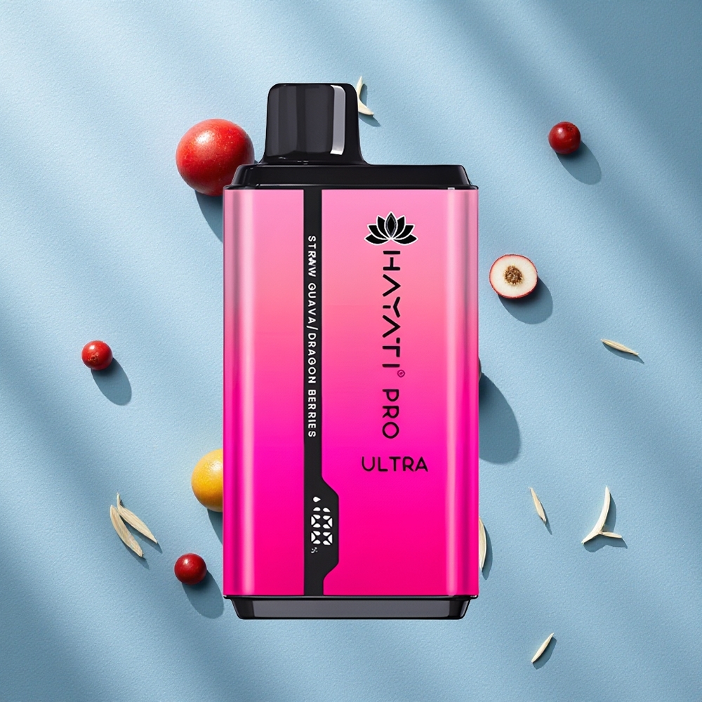 Hayati Pro Ultra 15000 Puffs فراولة جوافة بسعة 2 12مل و 49 نكهة
