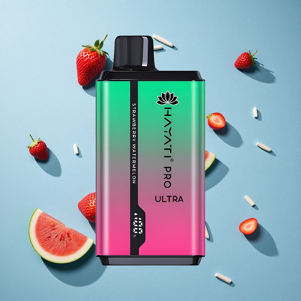 Hayati Pro Ultra 15000 Puffs فراولة بطيخ بسعة 2 12مل وبطارية 850 مللي أمبير