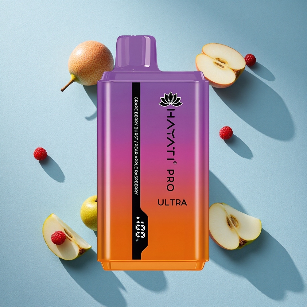 Hayati Pro Ultra 15000 Puffs نكهة عنب وتوت بانفجار مع بطارية 850mAh