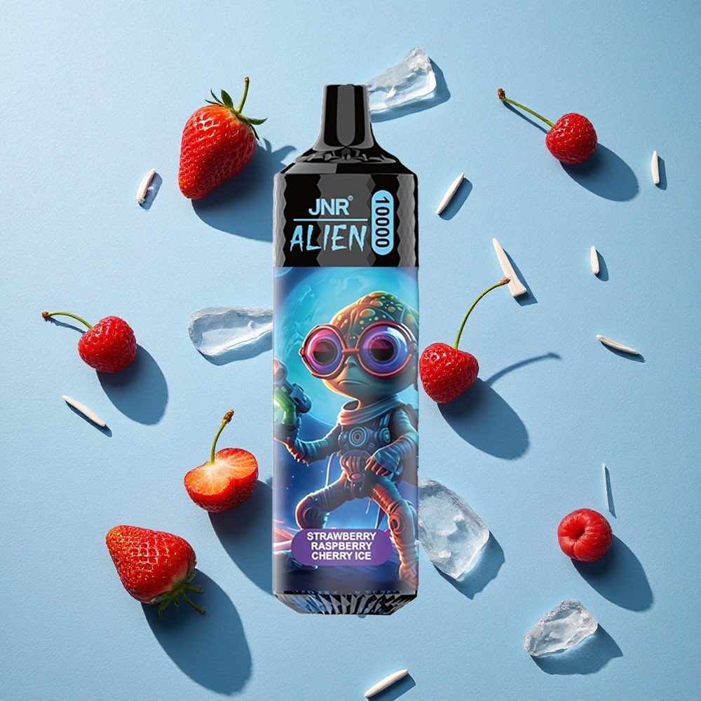 JNR Alien 10000 Puffs فيب بطارية 850 مللي أمبير فراولة توت أحمر كرز مثلج