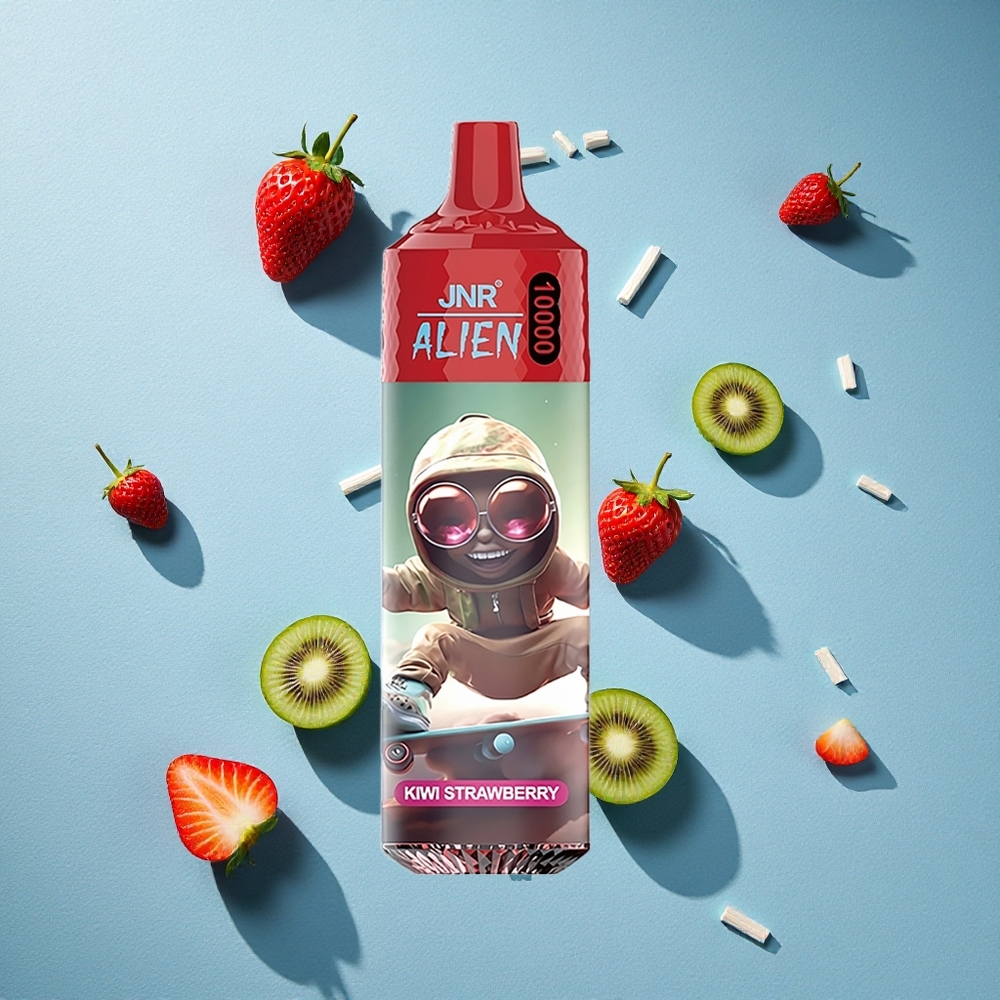 JNR Alien 10000 Puffs ستروبيري كيوي مع شحن سريع Type-C وبطارية 850mAh