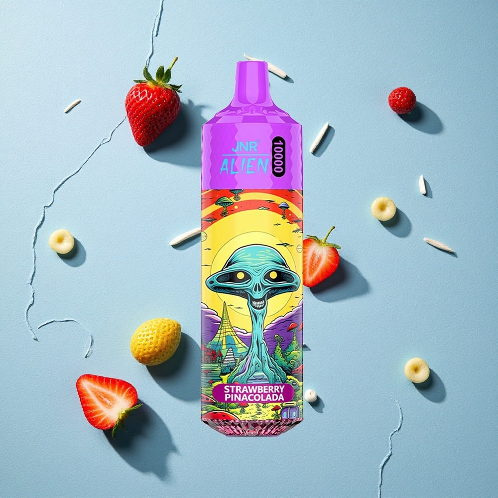 JNR Alien 10000 Puffs فيب بنكهة الفراولة بينا كولادا مع شحن سريع Type-C وبطارية 850mAh