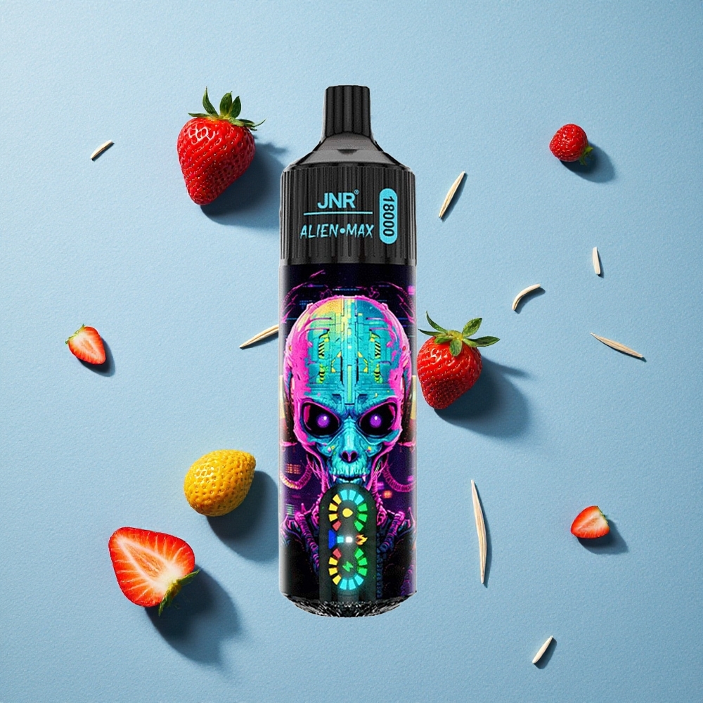 JNR Alien Max 18000 Puffs هب بوبا فراولة شاشة ذكية و 28مل سائل