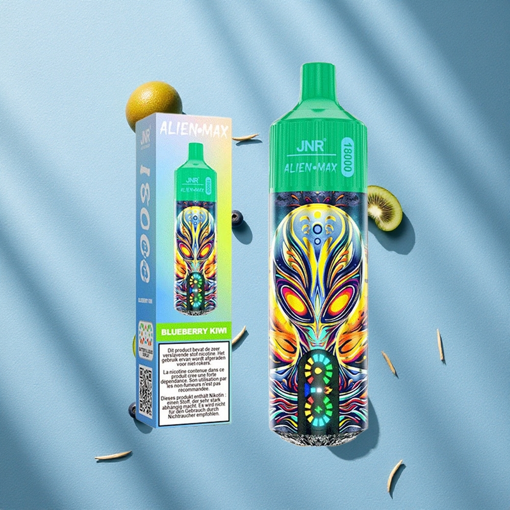 JNR Alien Max 18000 Puffs شاشة ذكية LED & شحن سريع Type-C توت أزرق كيوي