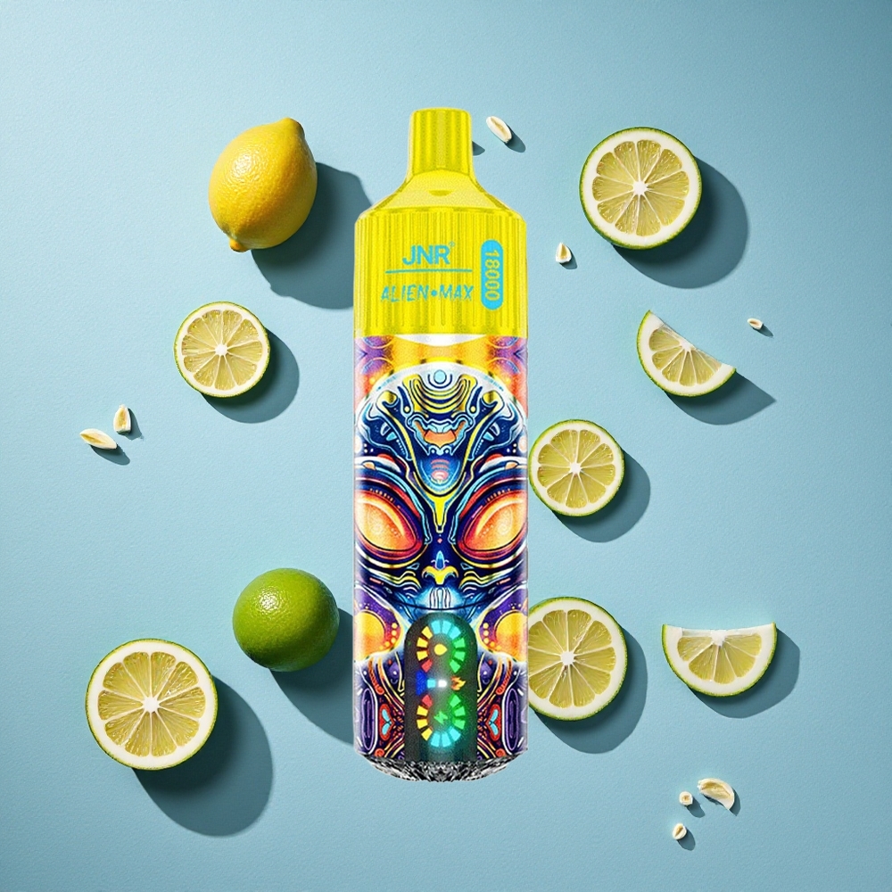 JNR Alien Max 18000 Puffs سيجارة إلكترونية ليمون & لايم بشاشة LED ذكية وشحن سريع Type-C
