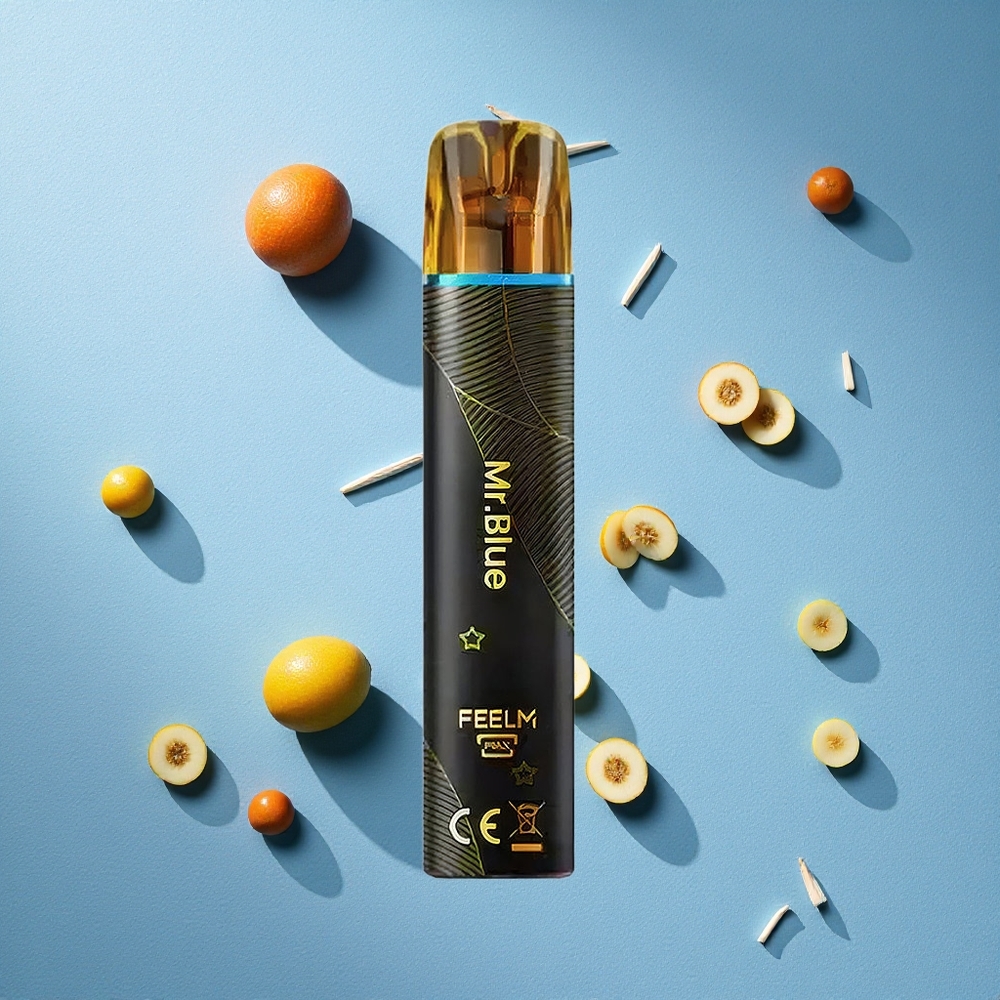 JNR Black&Golden 600+200 بخاخ سيجارة إلكترونية ذات استخدام لمرة واحدة بطارية 550 مللي أمبير ساعة بنكهة الأزرق السيد