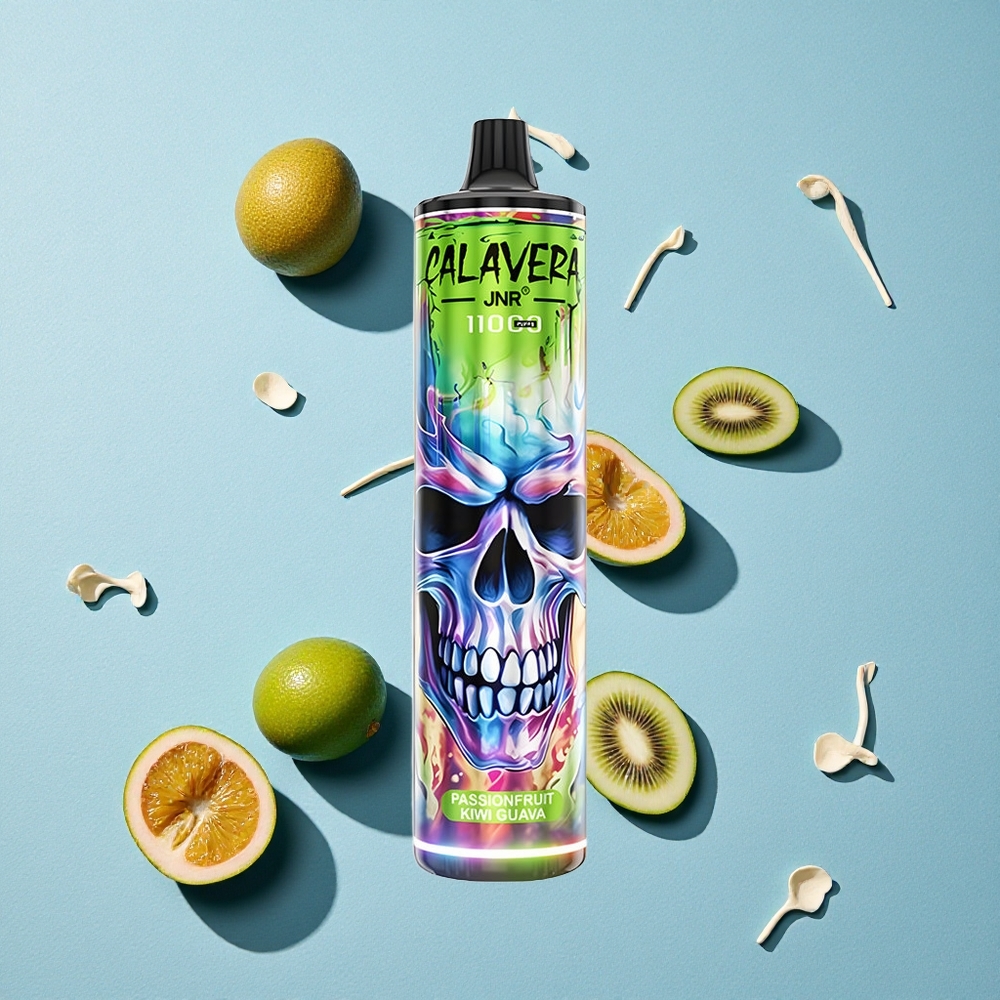 JNR Calavera 11000 Puffs بخاخة نكهة فاكهة العاطفة والكيوي والجوافة مع سعة بطارية 850 مللي أمبير
