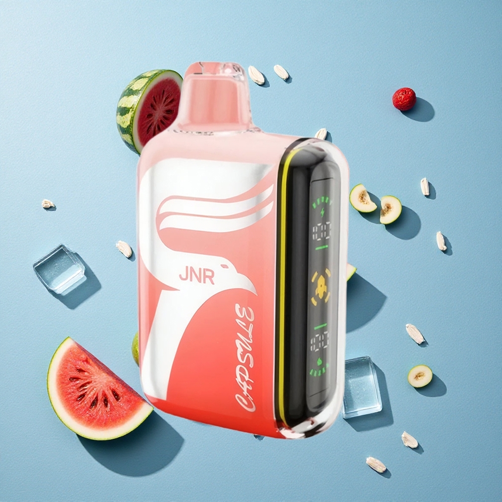 JNR Capsule 15000 Puffs بخاخ بطيخ براز الجليد مع شاشة ذكية وشحن سريع