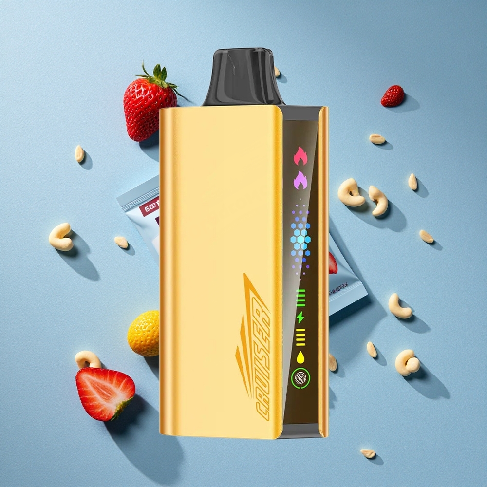 JNR Cruiser 12000 Puffs شيشة إلكترونية غير قابلة للشحن بنكهة الفراولة شوكا شوب وشاشة عرض متحركة