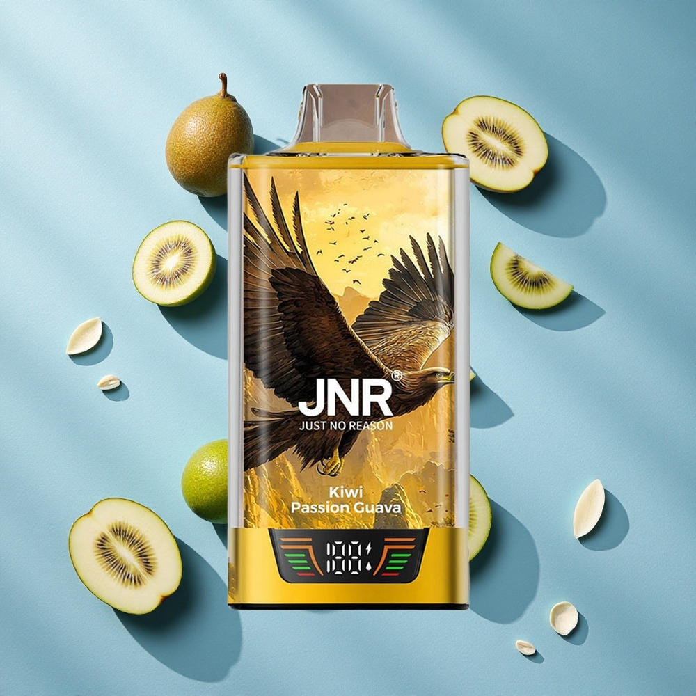 JNR Falcon Pro 28000 سجارة إلكترونية ذات استخدام لمرة واحدة بنكهة الكيوي والعاطفة والجوافة بسعة 30 مل و 28000 نفخة