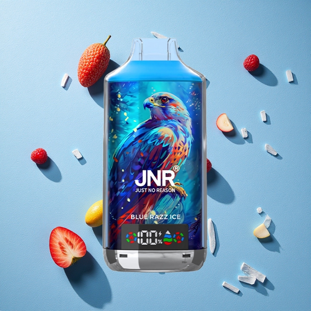 JNR Falcon X 18000 Puffs عصير التوت الأزرق المثلج بشاشة رقمية وسعة سائل 24مل