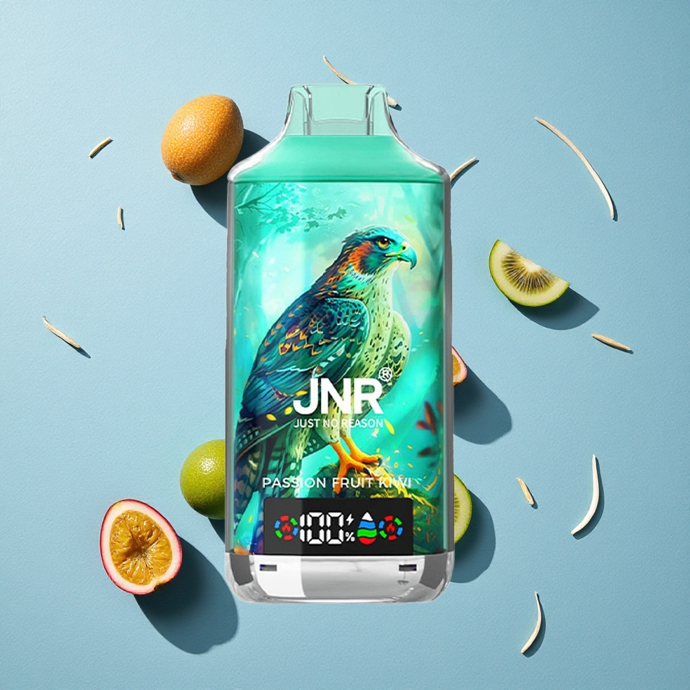 JNR Falcon X 18000 Puffs نكهة فاكهة العاطفة والكيوي بشاشة رقمية وسعة بطارية 750 مللي أمبير