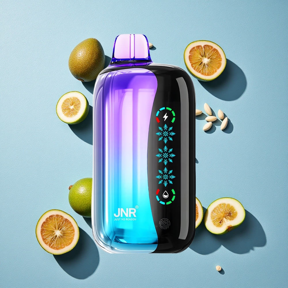 JNR Flex Ice 21000 Puffs سحبة فواكه الكيوي والباشن والجوافة مع شاشة لمس وشحن Type-C