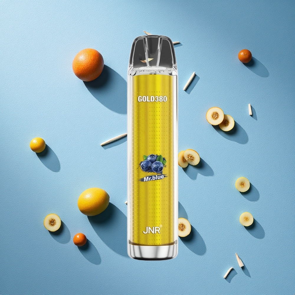 JNR Gold380 6000 نفخة سيجارة إلكترونية يمكن التخلص منها مستر أزرق سعة 13 مل