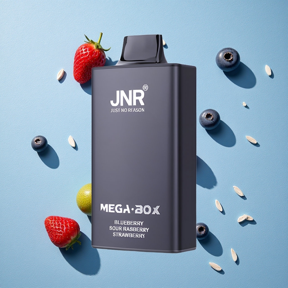 JNR Mega Box 25000 نفخة سيجارة إلكترونية قابلة للتصريف توت أزرق توت بري حامض فراولة بسعة 30 مل