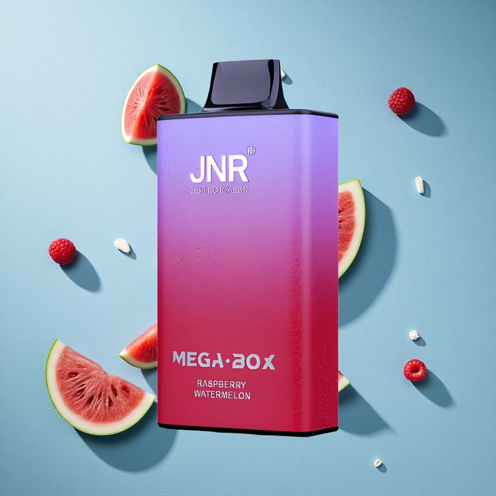 JNR Mega Box 25000 نفخة سيجارة إلكترونية قابلة للتصريف بتوت العليق وبطيخ بسعة 30مل