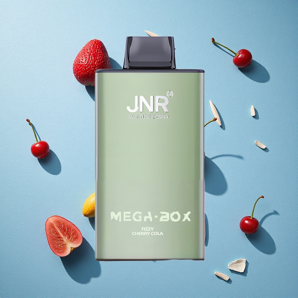 JNR Mega Box 25000 نَفخة سجارة إلكترونية قابلة للتصريف كرز غازي كولا بسعة 30 مل و شحن سريع Type-C