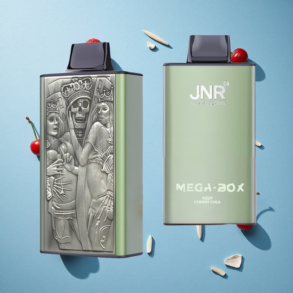 JNR Mega Box 25000 نَفخة سجارة إلكترونية قابلة للتصريف كرز غازي كولا بسعة 30 مل و شحن سريع Type-C