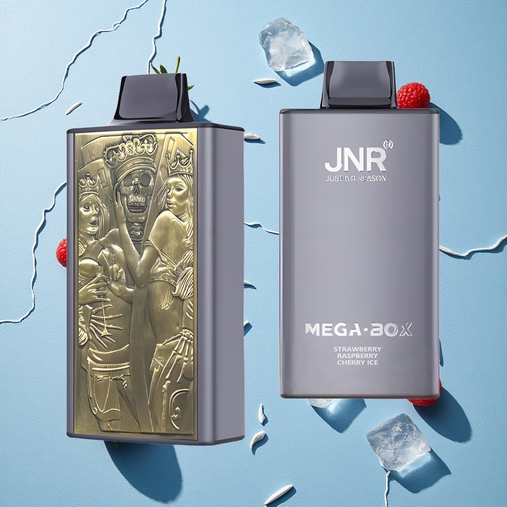 JNR Mega Box 25000 نفخة سيجارة إلكترونية فراولة توت أحمر آيس بسعة 30مل و شحن Type-C سريع