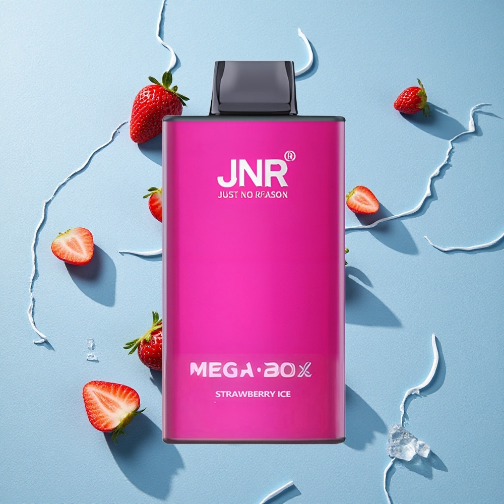 JNR Mega Box 25000 Puffs ستروبيري آيس سعة سائل 30 مل