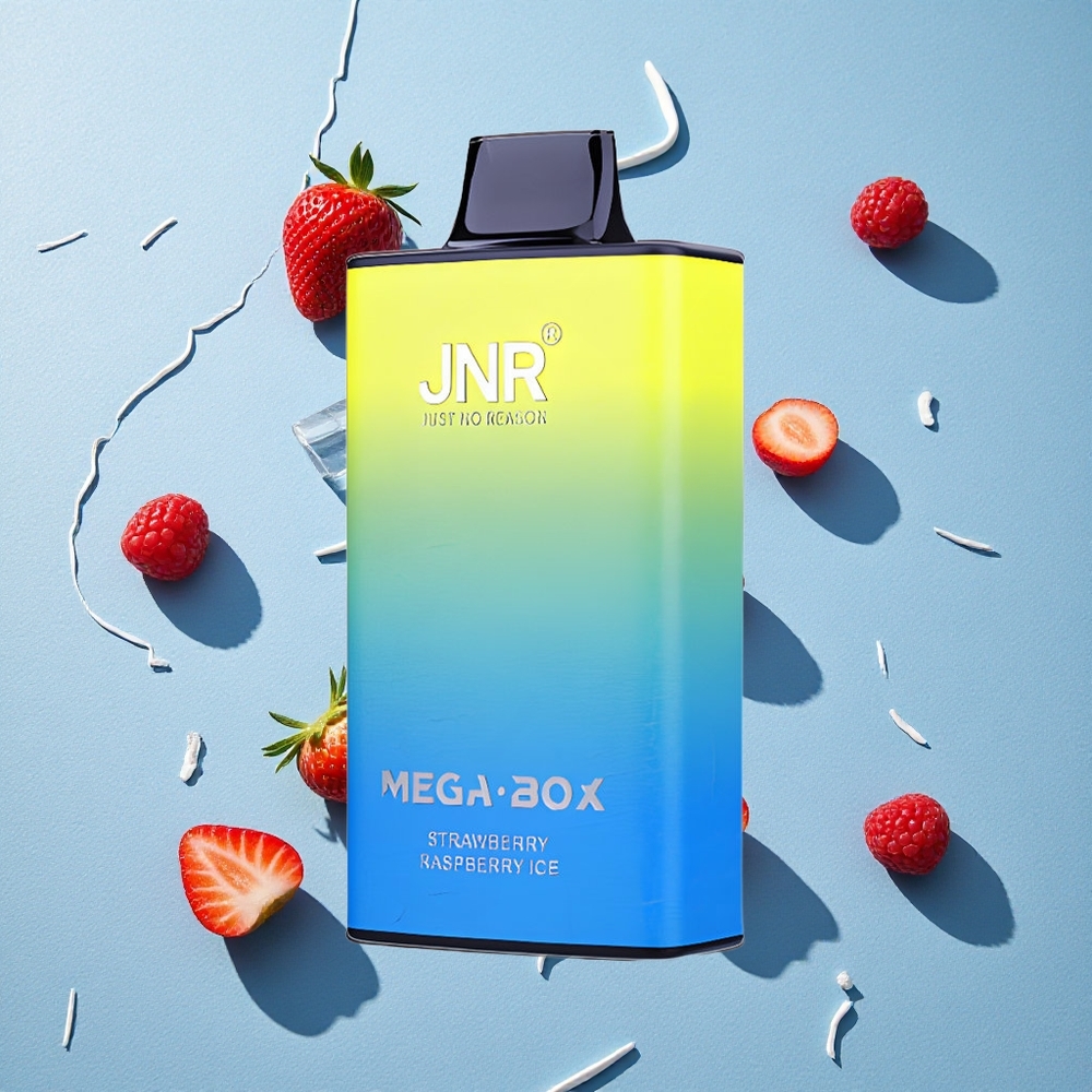 JNR Mega Box 25000 Puffs سحبة فراولة وتوت ثلج بسعة 30مل وبطارية 850 مللي أمبير