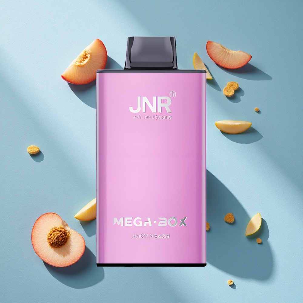 JNR Mega Box 25000 Puffs بخاخ مزدوج شبكي وعصير خوخ