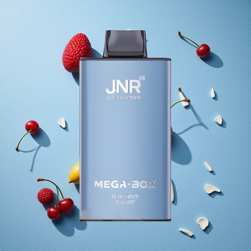 JNR Mega Box 25000 Puffs سيجارة إلكترونية قابلة للتصرف توت أزرق وكرز مع شحن سريع Type-C