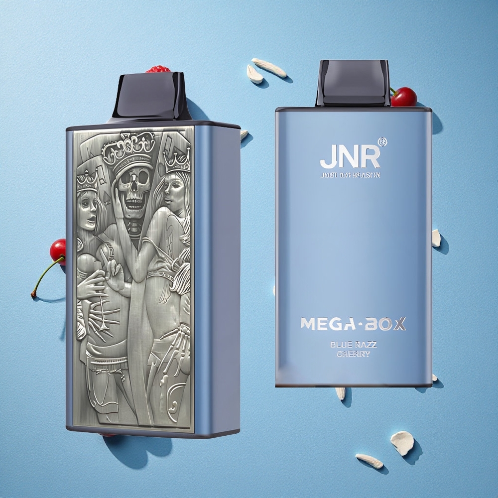 JNR Mega Box 25000 Puffs سيجارة إلكترونية قابلة للتصرف توت أزرق وكرز مع شحن سريع Type-C
