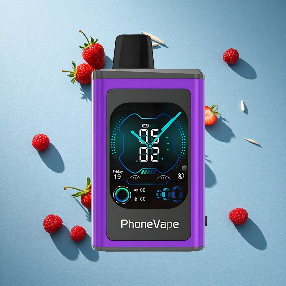 JNR PhoneVape 30000 نفخة سيجارة إلكترونية بطاريه 850 ملي أمبير بشحن Type-C كرز فراولة توت