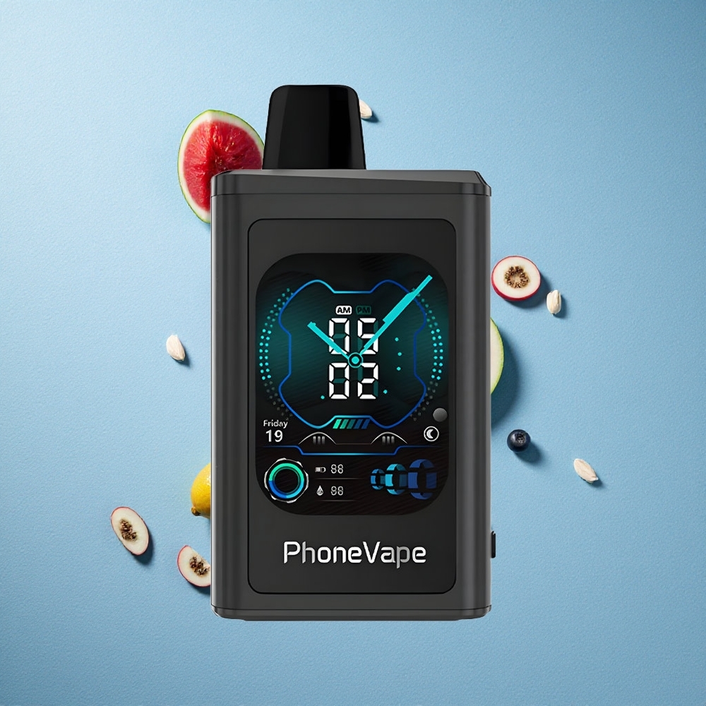 JNR PhoneVape 30000 نفخة بخاخ للتخلص منه بلوبيري بطيخ مع شاشة عرض كاملة وبطارية 850mAh قابلة لإعادة الشحن