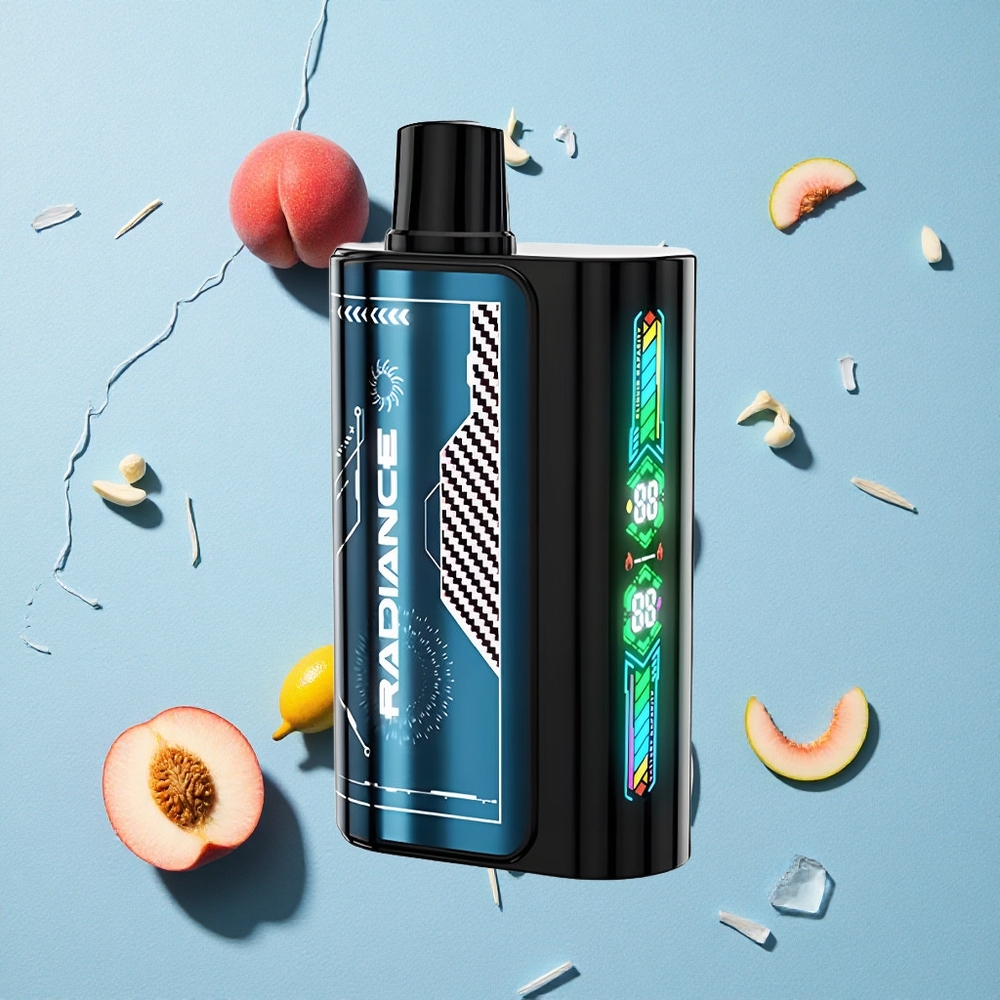 JNR Radiance 31000 Puffs بخاخة نيكوتين 28مل شاشة ذكية خوخ صيفي مثلج