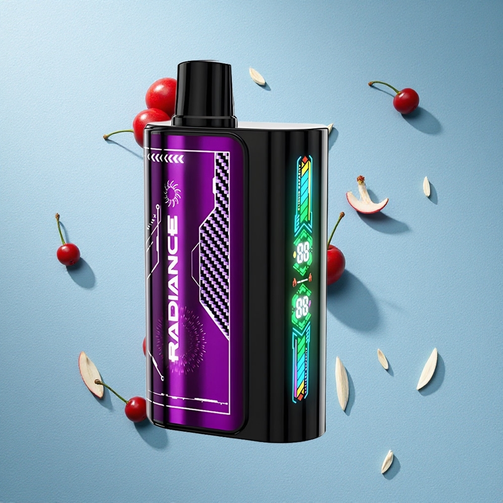 JNR Radiance 31000 Puffs سجارة إلكترونية عبوة واحدة بطعم الكرز والتوت بشاشة ذكية متحركة وشاحن Type-C