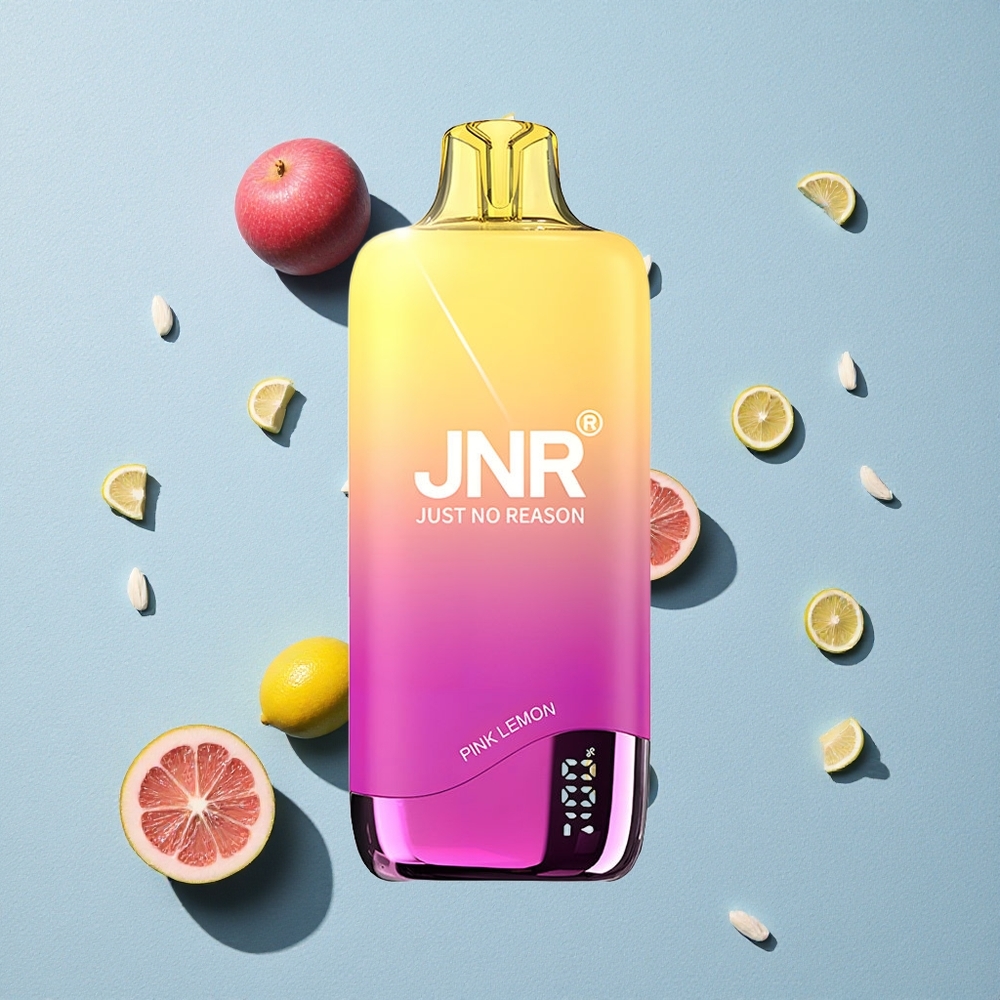 JNR Rainbow 10500 نفخة سيجارة إلكترونية يستخدم مرة واحدة ليمون وردي سعة 18 مل