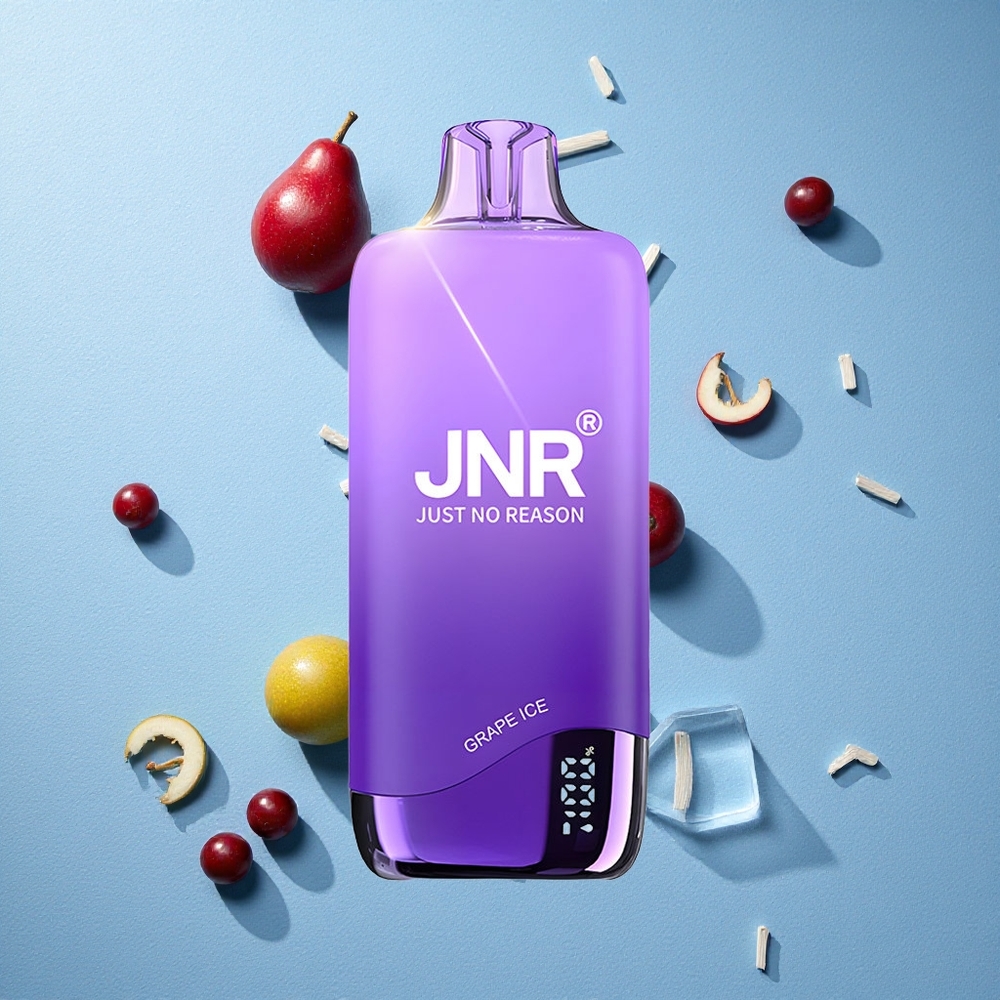 JNR Rainbow 10500 نفخة سيجارة إلكترونية قابلة للتصريف عنب جليدي مع بطارية 600 مللي أمبير وخزان سائل 18 مل