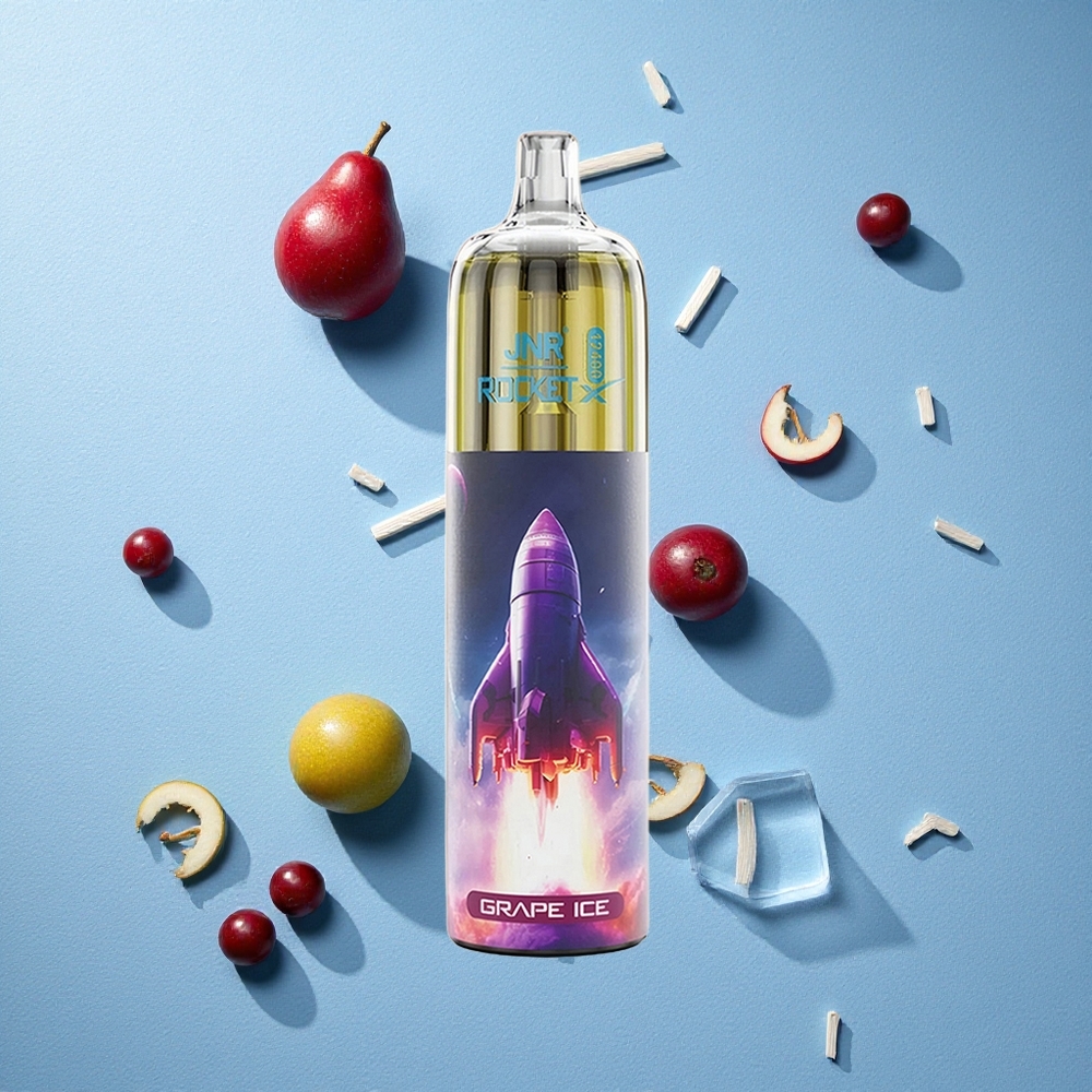 JNR Rocket-X 12400 Puffs تبخيرة يمكن التخلص منها عنب جليدي مع تدفق هواء قابل للتعديل وضوء RGB