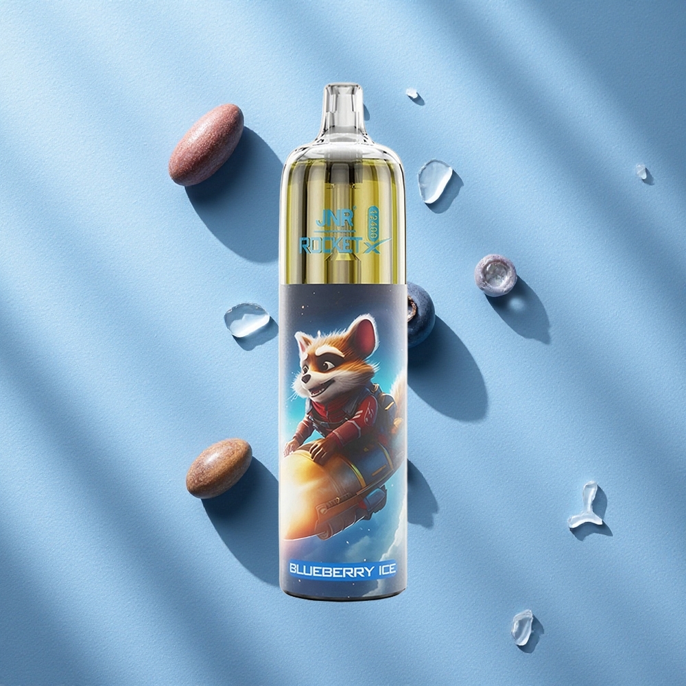 JNR Rocket-X 12400 Puffs سحابة التوت الأزرق الجليدي مع إضاءة RGB وشاحن Type-C