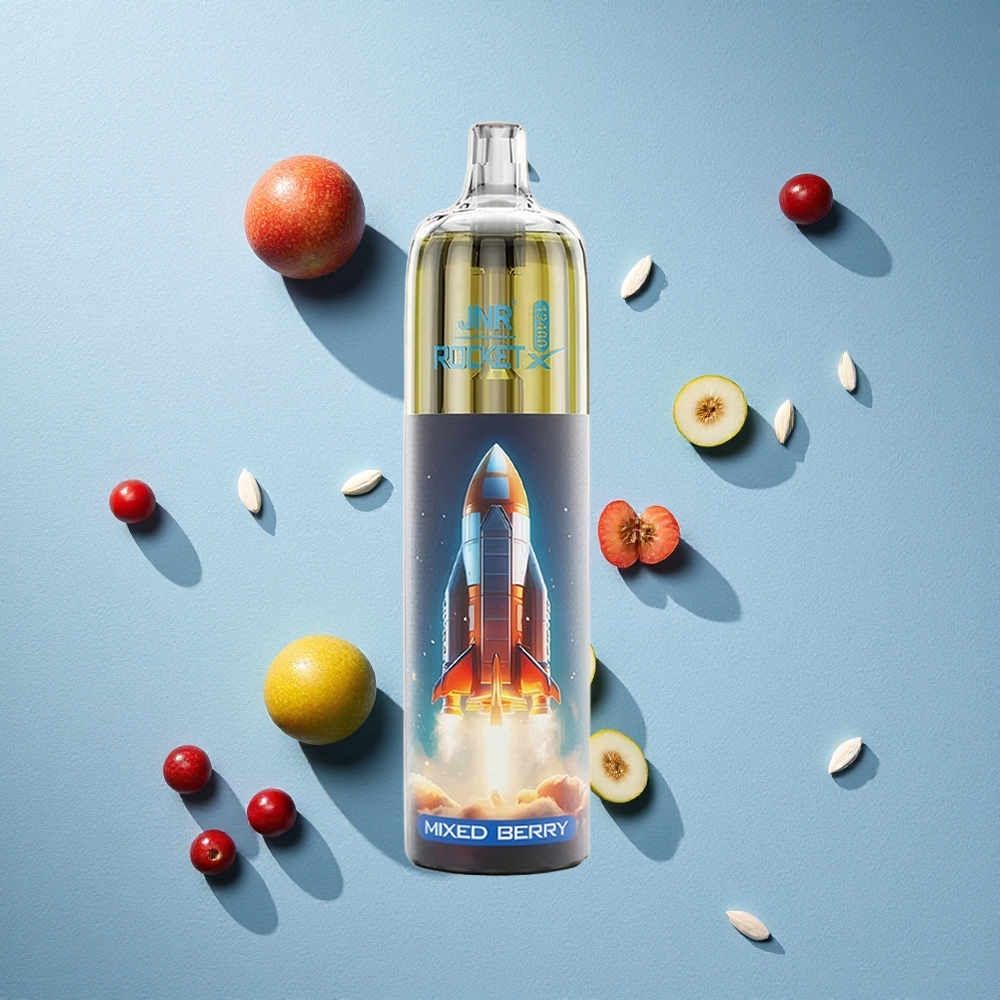 JNR Rocket-X 12400 Puffs سحابة التوت المختلط مع إضاءة RGB وشاحن Type-C