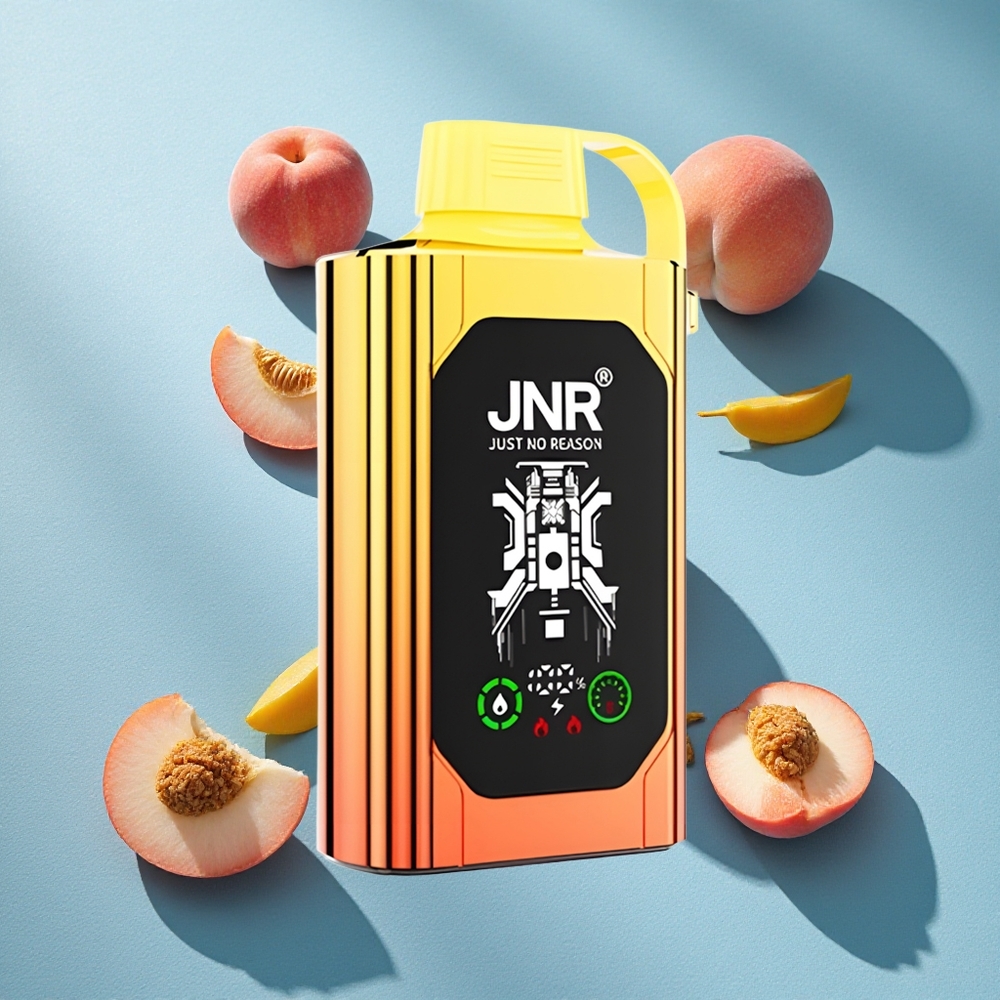 JNR Shisha Hookah Box 20500 Puffs بخوخ عصيري شاشة عالية الدقة ونوع سي شحن سريع