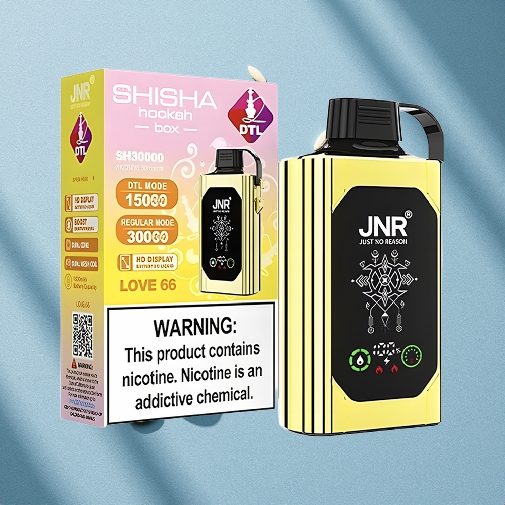 JNR Shisha Hookah Box 20500 Puffs عشق 66 شاشة عالية الدقة ونيكوتين 0%،2%،5%