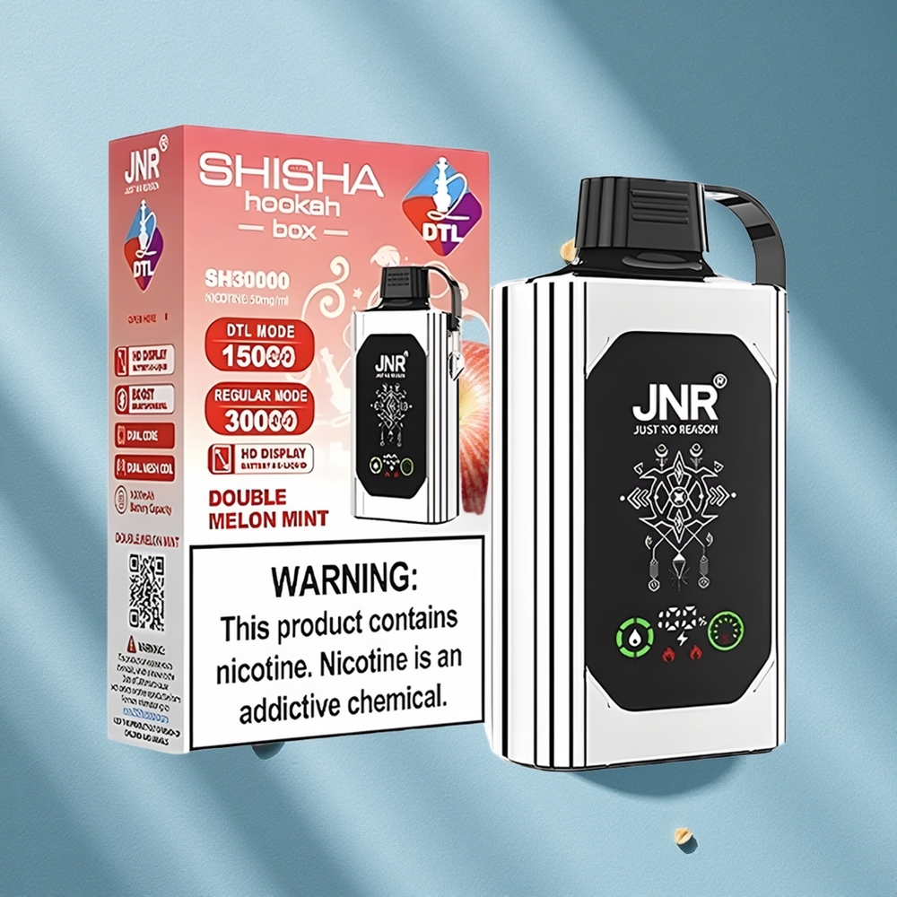 JNR Shisha Hookah Box 20500 Puffs تفاحتين بنكهة شيشة مع شاشة عالية الدقة وشحن سريع Type-C