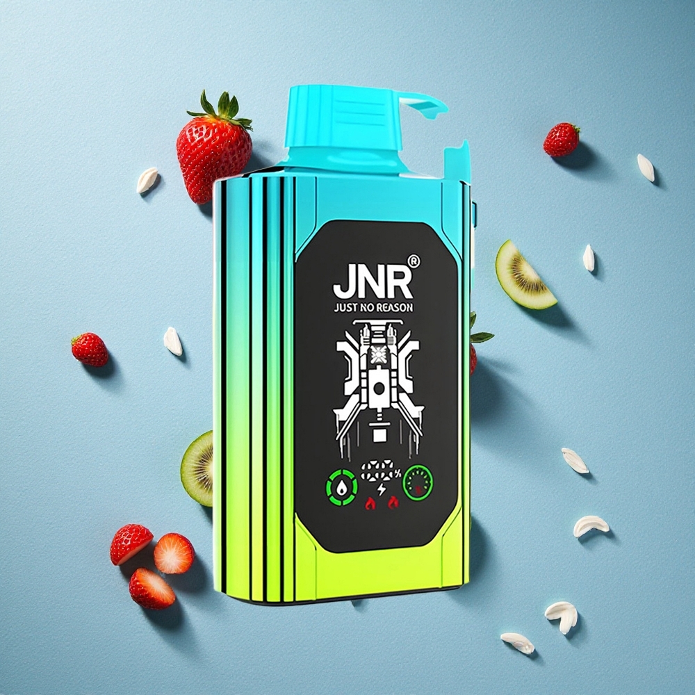 JNR Shisha Hookah Box 20500 نفخة عصير فراولة وكيوي بشاشة عالية الدقة وشاحن Type-C سريع