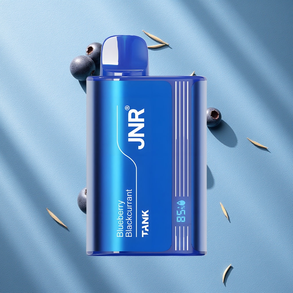 JNR Tank 10000 Puffs سيجارة إلكترونية قابلة للتعديل بتدفق الهواء بنكهة التوت الأسود والعليق الأزرق وشاشة رقمية